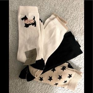 NEW 4 Pair CREW SOCKS STARS; SCOTTY;  SOLIDS